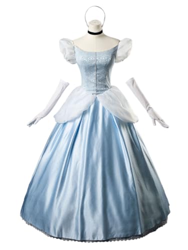 Disfraz completo princesa azul satinado talla M miniatura 1