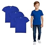A2Z 4 Kids Boys Girls T Shirts Plain Summer Tank Top & Tees - T Shirt PL Royal 3 Pack 7-8