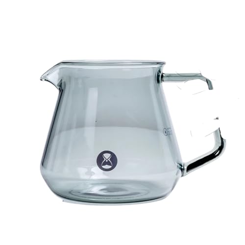 WSQHAO Cafetera/tetera de 360 ​​ml/600 ml, tazas for leche, ideal for la cocina. Incluye tapa cristal regalo para Café(Light Grey)