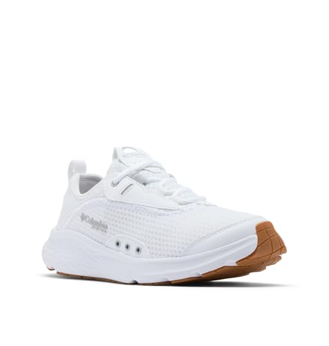 Columbia Women's PFG Castback Non Slip Boat Shoe, White/Grey Ice, 9