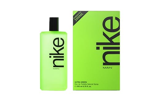 NIKE - Ultra Green 200 ml, Colonia Hombre, Perfume Formato Spray, Eau de Toilette Natural y Masculina. Aroma Amaderado Oriental, Fragancia Fresca, Poderosa y de Larga Duración