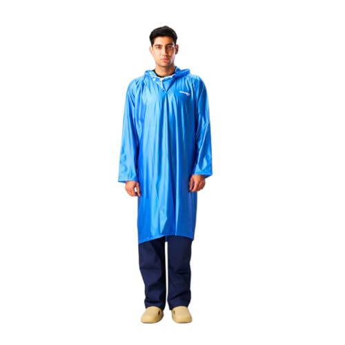 Image of ZEEL Unisex Outdoor Rain Poncho for Adult, Waterproof, Lightweight & Packable, Polyester Pullover Full Sleeves Hooded Rainwear, Poncho for Camping, Hiking, Travelling (EQRT101 AZ30, Free Size)