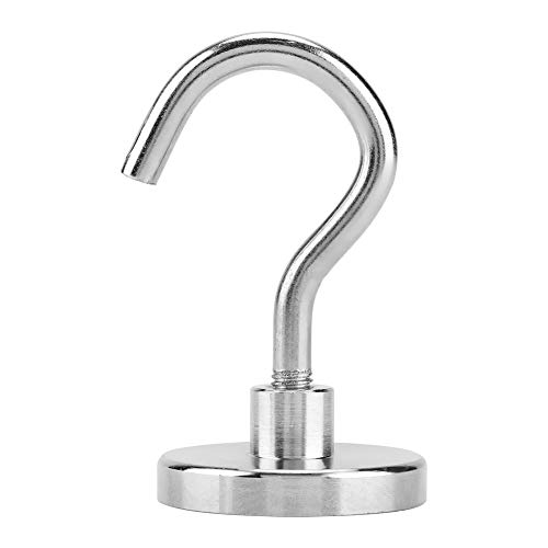 DERCLIVE Gancho magnético superfuerte de metal herramientas de organización para el hogar, cocina, dormitorio, oficina, armario, plata