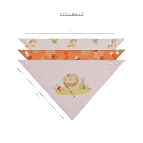 Image of abracadabra Cotton Jersey Drool Bibs (Set of 3) - Soft, Super Absorbent & Lightweight With Adjustable Snaps - Hipo & Me