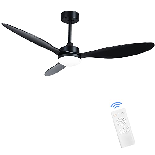 Ohniyou 52'' Ceiling Fan with Lights Black,3 Reversible Blades Led Ceiling Fans with light and remote,Outdoor Ceiling fans for Patios Bedroom Kitchen Nursery Conference Ohniyou 52'' Ceiling Fan with Lights Black,3 Reversible Blades Led Ceiling Fans with light and remote,Outdoor Ceiling fans for Patios Bedroom Kitchen Nursery Conference
