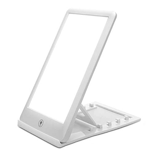 Tageslichtlampe 10000 Lux, LED Lichttherapie lampe mit 3 Stufenhelligkeit, UV-freie Schreibtischlampe Tageslicht, Vollspektrumlampe mit Stufenlosem