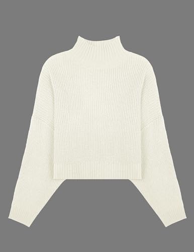Image of Libsorge Womens Oversized Mockneck Cute Cable Knit Sweater Winter Fall 2025 Ladies Dressy Casual Lightweight Pullover Tops
