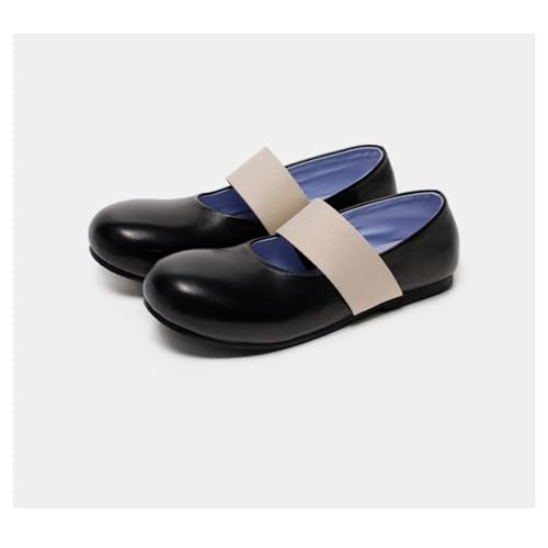 Women's Mary Jane Shoes Genuine Leather Round Toe Elastic Strap Comfortable Cute Retro Elegant Flats Casual Daily4