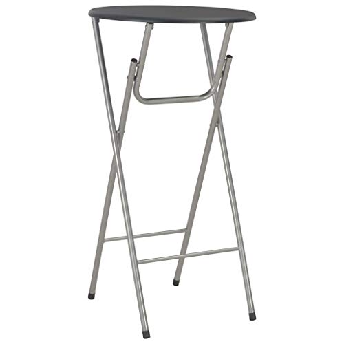 vidaXL Bar Table Folding Outdoor Garden Bistro Side Coffee Breakfast Stand High Bar Table Furniture Black 60x112cm MDF