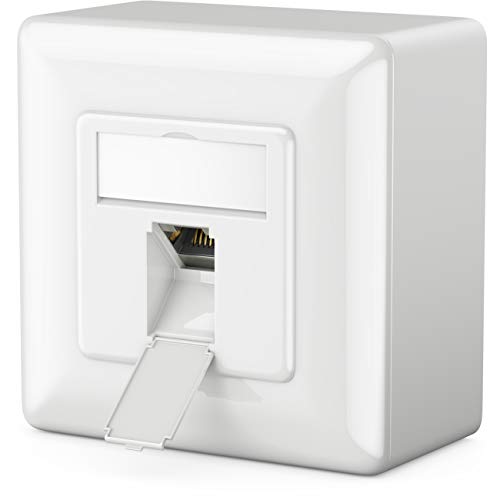 5 Prese A Muro CAT 6A RJ45 Schermate - 10 Gbps Ethernet LAN - Montaggio A Parete Bianco
