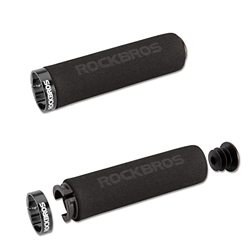 Image of ROCKBROS Foam Bike Grips Fit MTB /BMX /Folding Bike /Beach Cruiser & Scooter | Single Lock On,Non-Slip,Shock-Absorbing Handlebar Grips ,Easy Install,Multiple Colors