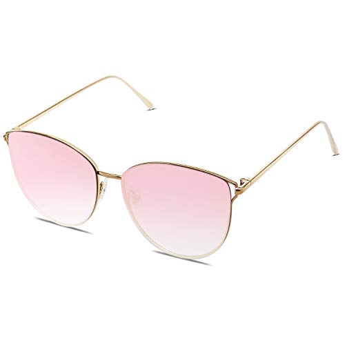 SOJOS Mirrored Flat Lens Fashion Sunglasses for Women SJ1085