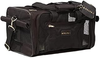Sherpa Delta Airlines Travel Pet Carrier, Airline Approved & Guaranteed On Board - Black, Medium