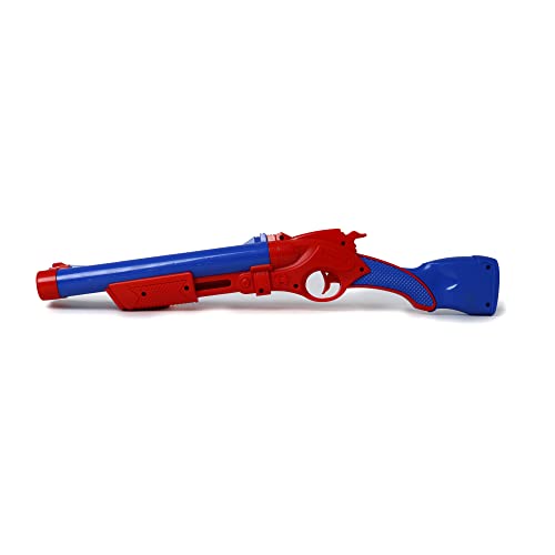 Image of Toyzone Superman Double Barrel Shotgun-58823 | Foam Blaster Double Barrel Gun | Safe and Long Range | Lock & Load Pump Action | 5-Play Shotgun Shells with Gun | Shotgun Boomstick | Pull & Action ProShot | For Kids, Teens, Adults
