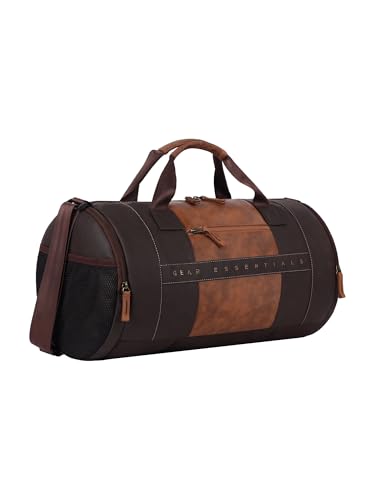 Image of Gear Clubsport 19 inch /33L Large Faux Leather Water Resistant Duffle Bag /Travel Bag /Gym Bag for Men & Women(Brown-Tan)