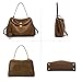 hedexe Genuine Leather Purse for Women: Suede Leather Tote Bag - Fashion Ladies Shoulder Handbag for Travel (Large-Brown)