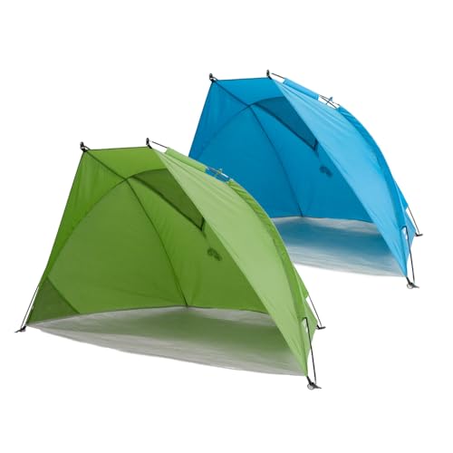 outdoorer Strandmuschel Helios Air - Reise-Strandmuschel mit UV Schutz 80 & verschließbarem Fenster, Strandzelt für Reisen (blau)