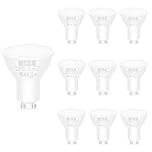 UNITEDLUX GU10 LED Light Bulbs 5W, 45W Halogen Bulb Equivalent, 450lm 3000k Warm White, Track Spotlight Bulb Wide Angle Frosted Recessed Lighting for Living Room Bedroom Kitchen Bathroom, 10Pack