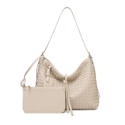 Image of Woven Leather Tote Bag For Women Crossbody Shoulder Bag Large Hobo Handbags Vegan Female Bag Vegetable Basket