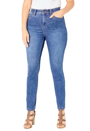 Catherines Women's Plus Size Petite Synergy Slimming Straight Leg Jean