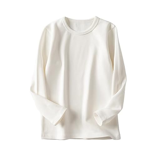 benetia Girls' Basic Long Sleeve Round Neck Cotton T-Shirt