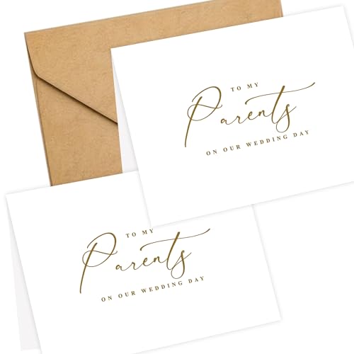 LADY&HOME Karte zum Hochzeitstag "To My Parents on My Wedding Day", Karte für Eltern, Dankeskarte für Eltern (C2: Eltern)