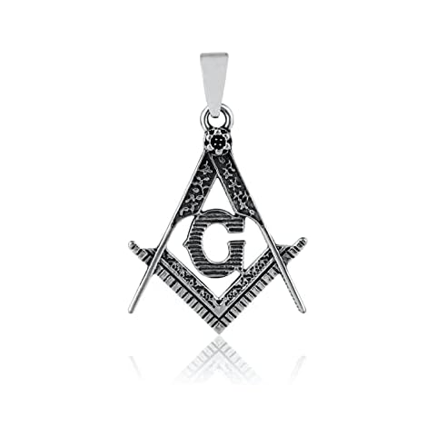 Masonic Sterling Silver Pendant with G Symbol Cover