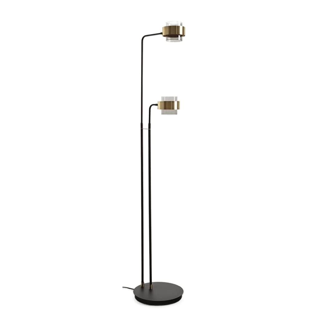 Lámpara de pie minimalista con doble cabeza ajustable para sofá y salón contemporáneo