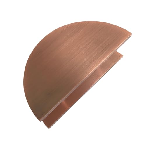SakuRiver 頑丈な半円形ドアハンドル、アルミ合金製両面ドアハンドルプッシュプル、商業用大型ドアプル(Red Copper,50cm (19 3/4in))
