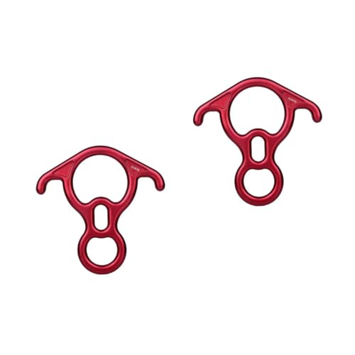 SUPVOX 2 Piezas 8 Descensor Equipo De Escalada para Arbolistas Equipo De Rapel Equipo y Material De Escalada Equipo De Aseguramiento y Rappel Polea Rojo Aleación De Aluminio 7075