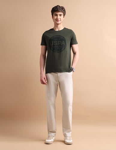 Image of U.S. Polo ASSN. Brand Printed Cotton T-Shirts for Men - Breathable & Comfortable, Half Sleeves Mens Casual T Shirts