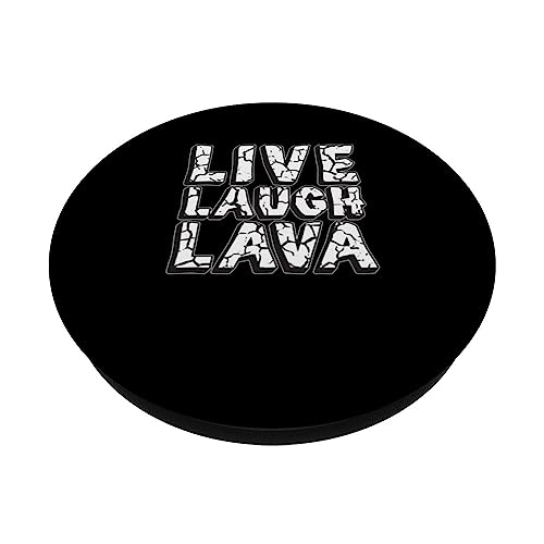 Funny Live Laugh Lava Volcanology Humor Future Volcanologist PopSockets Swappable PopGrip, Black - Image 2