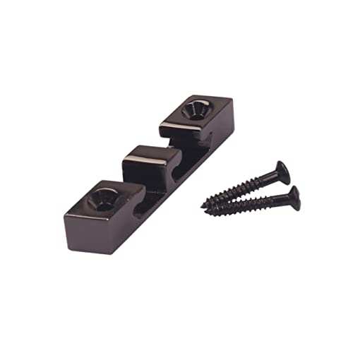 GOOHOCHY 3-string Bass Guitar String Retainer Black Tree Guitar Knobs Zinc Alloy Guides