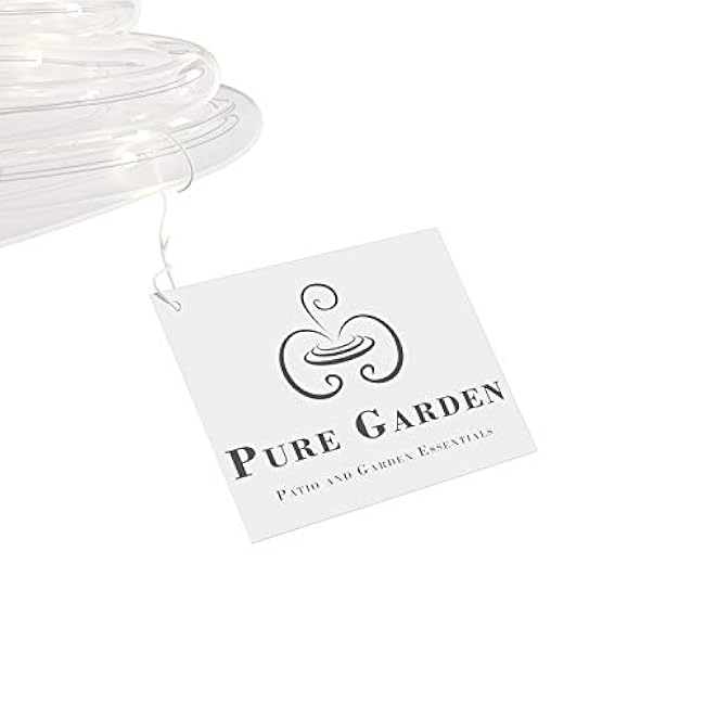 Pure Garden Outdoor Solar Rope Lights - Solar Powered Cable String 100 LED Lights with 8 Modes for Patio, Backyard, Garden, and Events (Warm White)