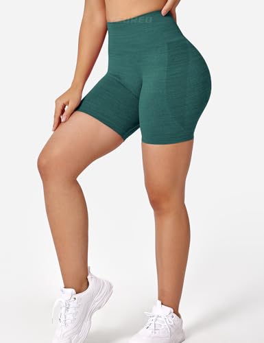 YEOREO Seamless High Waisted Shorts for Women Smile Contour Biker Shorts Gym Yoga Workout - Image 3