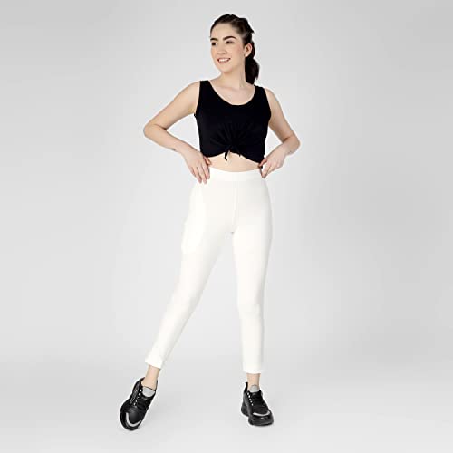 Image of ON&ON Women's Cotton Stretchable Slim Fit Straight Pants Trouser for Casual Wear and Office Wear