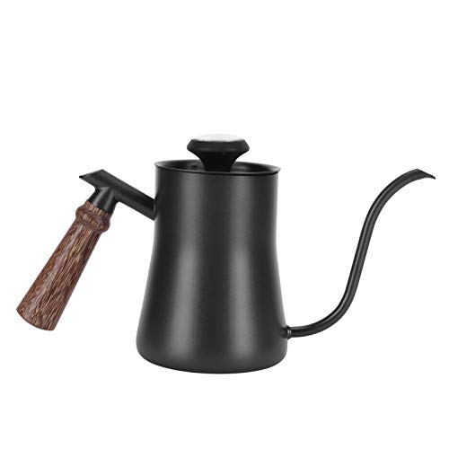 FEYV Pots à Bec à col de Cygne, Bouilloire à col de Cygne 650 ML en Acier Inoxydable Suspendu Type Goutte à Goutte avec pour Famille pour dortoir pour Cuisine(650ml Black, Blue)