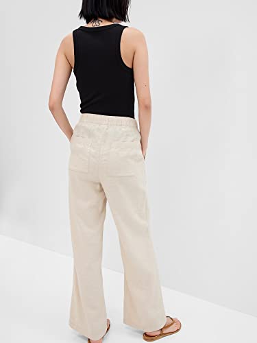 Image of Gap Womens Wide Leg Linen Pull on Pant