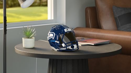 Image of NFL Echo Dot Bundle: Includes Echo Dot | Deep Sea Blue and Limited-Edition NFL Helmet Stand | Seattle Seahawks