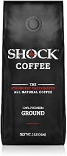 Shock Coffee Ground, The Strongest Caffeinated All-Natural Coffee. Up to 50% more Caffeine. 1 pound