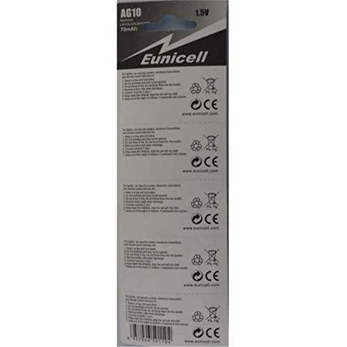 Eunicell 30 Pilas Botón Alcalinas AG10 LR54 LR1130 miniatura 3