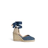 Cierre: Lazo CASTAÑER  Alpargata Pala Talon Chiara Color Azul Denim ELABORADA EN Canvas con Cierre DE Lazo Y Altura DE 9 CM  Talla 35