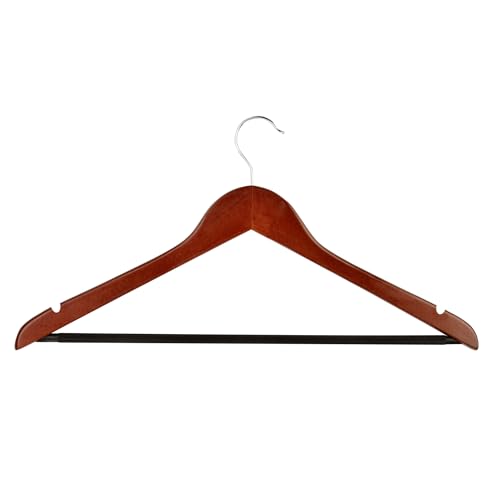 Honey-Can-Do No Slip Wooden Coat Hangers, Cherry Wood, 24-Pack
