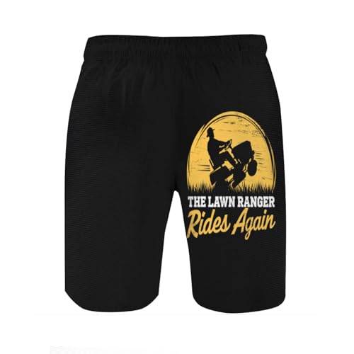 Vintage Funny Gardening Gift Lawn Mower Mens Swim Trunks Boys Quick Dry Board Shorts with Mesh Lining2
