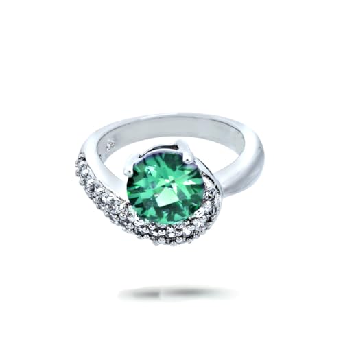 「秋、光に染まり、私も変わる」アレキサンドライト/グリーンサファイアライム / 2.0ct ラウンドブリリアント/Lab Alexandrite/オリジナル リング .267.