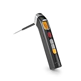 Polder Grill Partner Instant Read Thermometer for Grilling with Foldable 10' Probe, 10 Preset Temperatures and Built-in Torch Light