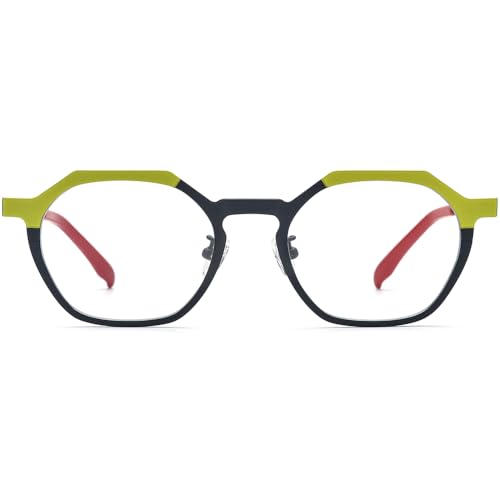 Image of FONEX Colorful Pure Titanium Glasses Frame Women Retro Round Eyeglasses