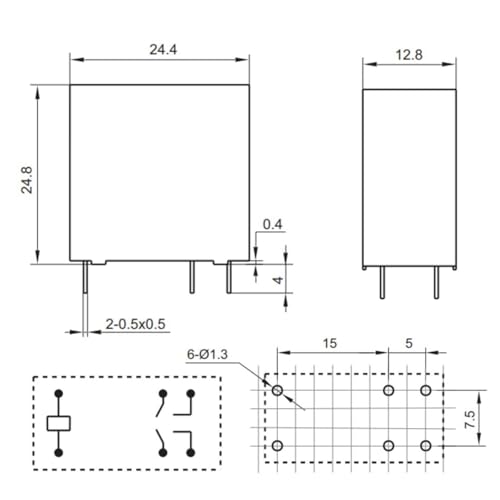 Relais de rechange 42F2A-12V-5A miniature à 6 broches - 2