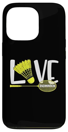 LOVE BADMINTON Cute Racket and Shuttlecock Sports Fan Player X}zP[X iPhone 13 Pro p