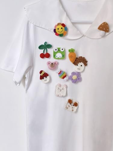 Image of Crochet Handmade Kawaii Brooch for Backpacks Clothing Jackets Hats, Cute Pins for Women Girls